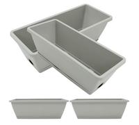 LIOOBO 4pcs Large Rectangular Window Box Planter Set, Beige Vegetable Growing Pots with Tray, 49cm X 17.8cm X 14.5cm, Suitable for Balcony Gardening and Flower Cultivation
