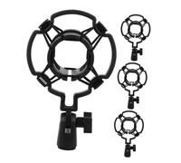 LIOOBO 4pcs Microphone Shock Mount Clip Stand Vibration Holder for Various Mic for Recording Live Streaming Quick Setup Durable Design