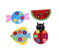LIOOBO 4pcs Montessori Busy Board for Toddlers Zipper and Button Learning Toys for Sensory Activities DIY Handcraft Materials for Preschool and Kindergarten
