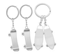 LIOOBO 4pcs Scooter Key Ring Skateboard Keychain Metal Keyring Sports Themed Key Rings Scooter Accessories Creative Chain Alloy in Retro Style Alloy Charm Silver Zinc