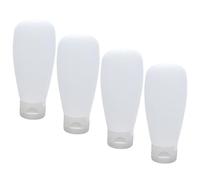 LIOOBO 4pcs Travel Cosmetic Dispensers Set 100ml Leakproof Portable White Pp Bottles for Shampoo and Body Wash Outdoor Refillable Containers