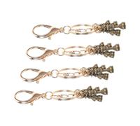 LIOOBO 4pcs Vintage Chess Piece Keyring Set Metal Electroplated Keychain Artistic Chess Charm Accessories for Men Women Car Bag Home Use