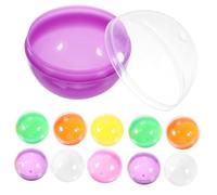 LIOOBO 50pcs Fillable Round Egg Machine Toy Surprise Balls Candy Storage Box Plastic Packaging Balls