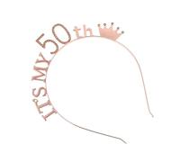 LIOOBO 50th Birthday Headband Crown Tiara - Celebrate Your Special Day with This Elegant 'It's My 50th Birthday' Headdress Party Hat for Adults and