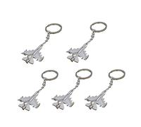 LIOOBO 5Pcs Aircraft Shaped Keychain Metal Key Rings for Bags Car Keys and Decor for Birthdays and Parties Durable Key Holder Pendant Silver