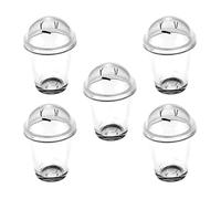 LIOOBO 5Pcs Miniature Coffee Cups with Straw Cover Design Adornments for Dollhouses Micro Landscaping Decor Realistic Milk Tea Cups for House Styling