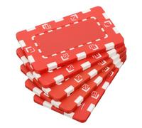 LIOOBO 5Pcs Poker Chips for Bingo Games Counting Chips for Gambling and Game Events Red Rectangular Design for Adults Fun Reward Tokens