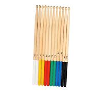 LIOOBO 6 Pairs Non Slip Maple Drumsticks Lightweight Wooden Sticks for Drummers for Marching Bands Acoustic Kits and Beginners Multi Colored White Blue Yellow Green Black Red