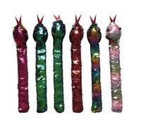 LIOOBO 6 Pcs Sequin Snake Slap Bracelets for Wrist Fun Comfortable Artificial Wristbands Random Colors Party Favor Snap Bands Random Color