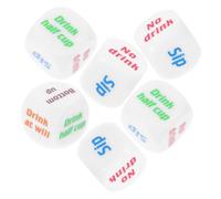 LIOOBO 6pcs Acrylic Drinking Dice Game for Adults Friends and Family Gathering Party Fun, English Six-sided Dice for Bachelorette and Bar Drinking Games