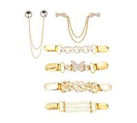LIOOBO 6pcs Cardigan Clasp Set Durable Sweater Clips for Women for Dresses Shawls and Sweaters Easy to Use Stylish Gold Design