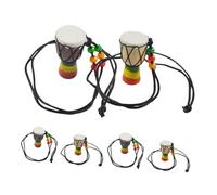 LIOOBO 6pcs Mini African Drum Necklace Handmade Wooden Djembe Drum Pendants for Adults Cultural Symbolism Jewelry for Concerts Parties Travel School