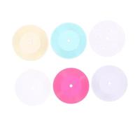 LIOOBO 6pcs Miniature Record Model Vintage Dollhouse Decoration Transparent Small Vinyl Disc Mini House Supply for Landscaping Scene DIY Craft Photo Props Multi-color