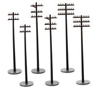 LIOOBO 6pcs Miniature Telegraph Poles for Model Train Layouts Scenery Accessories for DIY Micro Landscapes Model Railway Pole Decorations