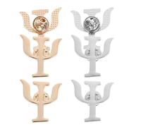 LIOOBO 6pcs Psychology Symbol Brooch Pin Set Alloy Metal Lapel Badge Corsage Pins for Doctors Nurses for Backpacks and Clothing Gold Silver