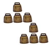 LIOOBO 8Pcs Loud Cow Bells for Livestock Lost Hanging Bells for Cattle Horse Sheep Vintage Design Crisp Sound for Farming and DIY Crafts