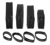 LIOOBO 8pcs Watch Band Hoops Set Black Removable Leather Watchstrap Accessory Professional Watch Strap Retainers for Men’s 16mm-22mm Bands Portable Replacement Rings and Travel