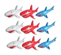 LIOOBO 9Pcs Inflatable Water Fighting for Floating Shark Animals in Colors PVC Water Play for Pool and Outdoor Fun