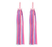 LIOOBO a pair of children bike handlebar ribbons colorful scooter tassels(pink and purple)