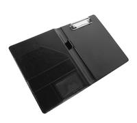LIOOBO A5 Black Pu Portfolio Organizer Binder with Interlayer Design | Loose Leaf Planner Folder, Metal Clips and Magnetic Closure, Pen Holder Plus Card Slot for Papers