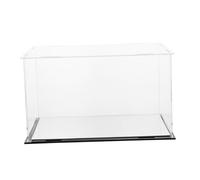 LIOOBO Acrylic Display Case with Mirror Base for Action Figures and Collectibles Dustproof Model Display Box with Black Base for Home Storage and Organization