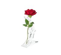 LIOOBO Acrylic Rose Stand - Crystal Base Moon Style Flower Holder - Display Stand With Base - Single Stem Rose Holder - Perfect For Wedding, Birthday, Valentine's Day Party