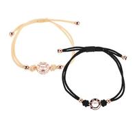 LIOOBO Adjustable Couple Bracelets with Vibration Sensing, Matching Heart Wristbands for Long Distance Relationships, Boyfriend and Girlfriend Connection Jewelry Set