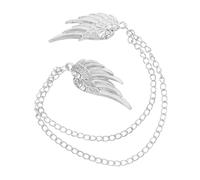 LIOOBO Angel Wing Tassel Chain Brooch for Men Women Rhinestone Metal Feathered Lapel Pin Durable Unique for Special Occasions Fashionable Accessory