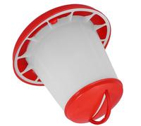 LIOOBO Automatic Poultry Feeder 1.5kg with Thickened Connected Red-white Feed Container, Hanging Chicken Feeder Trough for Chickens Ducks Geese Farming