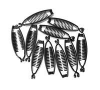 LIOOBO Banana Hair Clip Claw 10pcs Large Size Wide Black Shiny Varnish Strong Tension Ponytail Holder for Women and Girls Long Hair Styling