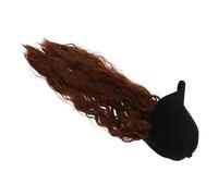 LIOOBO Baseball Cap with Attached Long Wavy Synthetic Hair for Parties Cosplay and Casual Outings Stylish Hair Accessory for Any Event