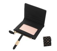LIOOBO Bifold Wallet for Women with Cute Flower Cartoon Print Small Portable Credit Card Holder Quick Fade Resistant Black Patterned Wallet for Shopping and Travel