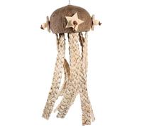 LIOOBO Bird Shredding Coconut Shell foraging Feature Khaki Hanging Cage Suitable for Parrots and Talking Birds