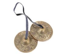 LIOOBO Brass Meditation Cymbals Bell with Storage Bag Durable Yoga Instrument for Positive Energy and Relaxation for Religious Ceremonies and Mindfulness Practices