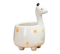 LIOOBO Ceramic Giraffe Flowerpot Decorative Small Succulent Pot Artistic Animal Planter for Garden Home Office Dorm Room Ornament with Dot Design