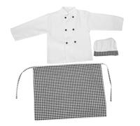 LIOOBO Chef Costume Cook Chef Coat with Apron Hat for Cooking Baking and Playtime for Parties Halloween and Home Education Activities