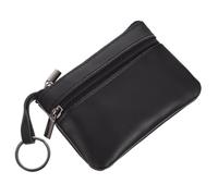 LIOOBO Compact Zipper Coin Purse Small Leather Wallet with Keychain Ring Lightweight for Cash Coins Earphones and Cards Easy to Clean Handheld Change Purse for Everyday Use