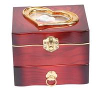 LIOOBO Creative Music Jewelry Storage Box for Women Red Musical Case with Dancing Girl for Bracelets Necklaces and Keepsakes for Bedroom and Living