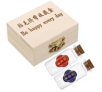 LIOOBO Elegant Beige Wooden and Glass Baby Keepsake Container for Preserving Baby's First Hair and Umbilical Cord, Large Capacity Treasure Box Gift for Newborn Families to Cherish
