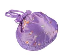 LIOOBO Embroidery Drawstring Handbag for Women Small Purse with Handle Portable Ethnic Style Embroidered Pouch for Travel Party Daily Use