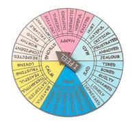 LIOOBO Emotions Wheel Metal Badge 3.07In Compact Feeling Wheel Accessory for Mental Health Therapy and Emotional Wellbeing Pin for Bags and Backpacks