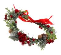 LIOOBO Fake Flower Crown Wreath Headband with Leaf Design Lightweight Comfortable Bridal Headpiece for Wedding Party Ceremony and Photo Props Boho Style Hair Accessory for Women