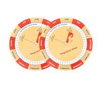 LIOOBO Fetal Development Chart Posters and Pregnancy Essentials Tracker, Colorful Paper 2pcs with Date Wheel Calculator for Expecting Moms in Prenatal
