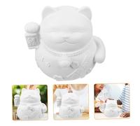 LIOOBO Fortune Cat Vinyl Piggy Bank DIY Paintable Coin Container Birthday Gift for Desktop Money Box Saving Jar