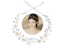LIOOBO Gold Floral Headband for Brides - Elegant Daisy Flower Crown for Weddings - Festivals and Special Occasions Stunning Hair Accessory for a Touch of Romance