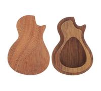 LIOOBO Guitar Shaped Wooden Storage Box for Plectrums and Accessories - Stylish Organizer for Acoustic and Electric Guitars - Perfect for Musicians Travel Friendly Design