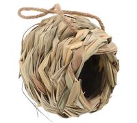 LIOOBO Hand Woven Straw Bird Nest and Hamster Hideout Natural Materials, Multi-Chamber Shelter for Small Animals Like Pigeons and Hamsters
