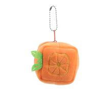 LIOOBO Kawaii Orange Shaped Plush Change Wallet for Mini Fruit Coin Purse Cute Makeup Bag for Lipstick and Earphones Portable Fluffy Pouch for Small Items