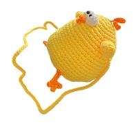 LIOOBO Kids Crochet Coin Purse Cartoon Chick Mini Crossbody Bag Woven Shoulder Bag for Girls Handmade Wallet Suitable for Everyday Use