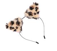 LIOOBO Leopard Print Ears Headband for Adults - Cute Animal Ear Fluffy Hair Hoops - Perfect for Parties Festivals and Dress Up Events Stylish Decorative Accessory